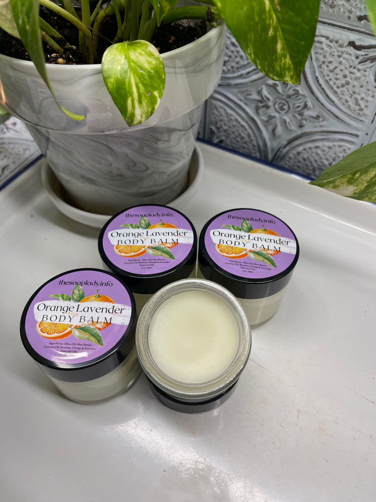 Orange & Lavender Body Balm- 2 oz. Glass Jar