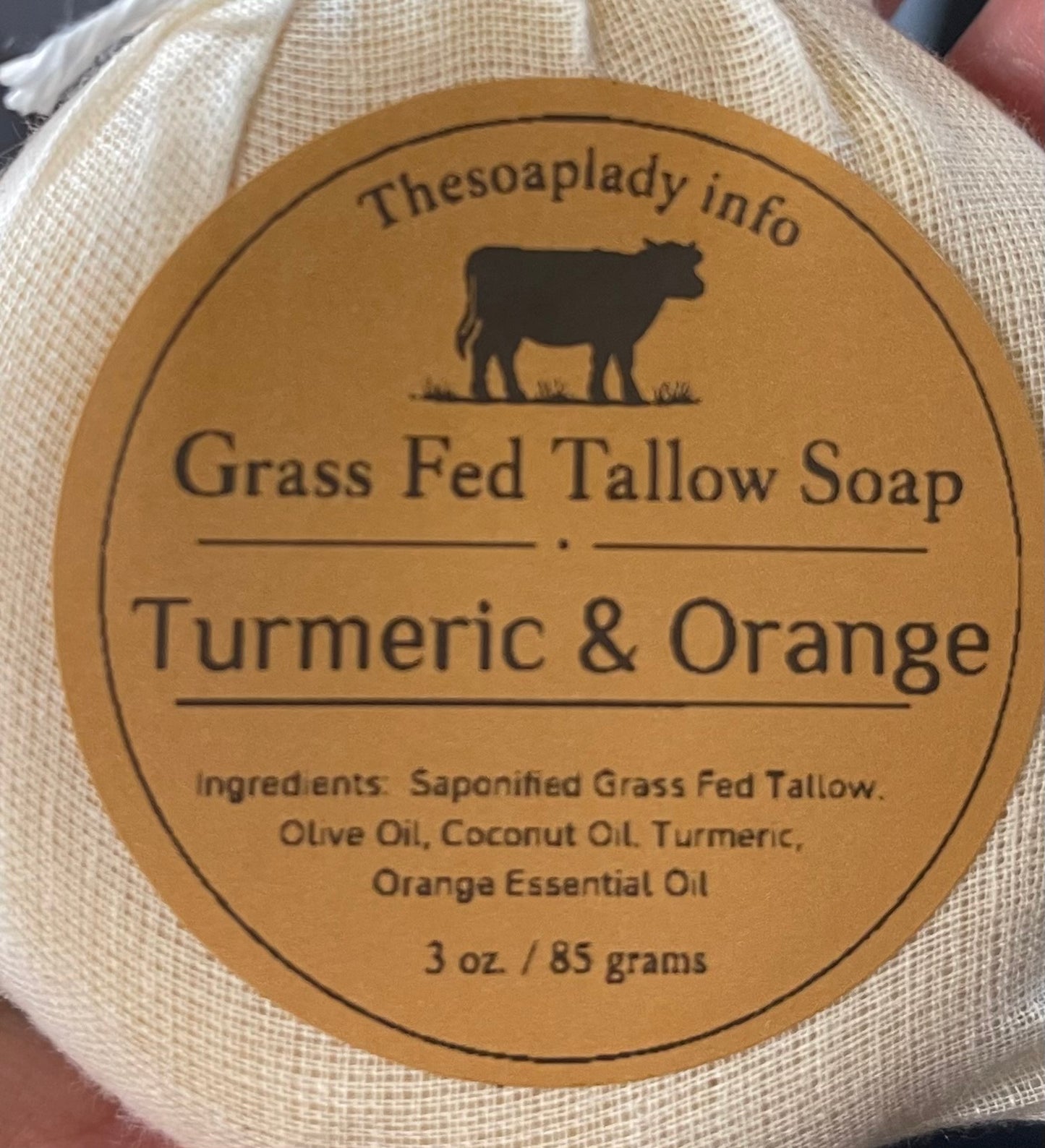 Grass-Fed Tallow Soap- Turmeric & Orange