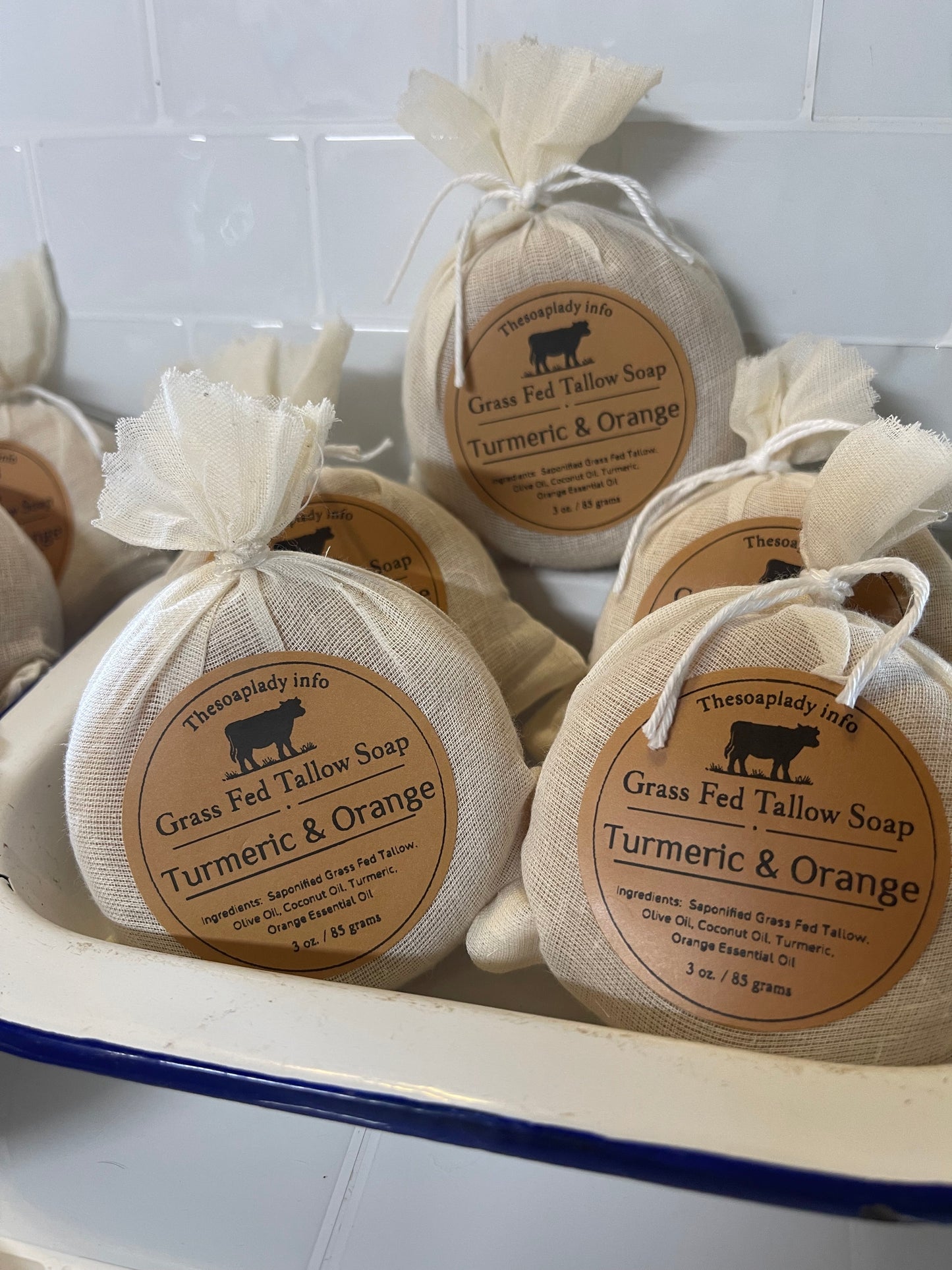 Grass-Fed Tallow Soap- Turmeric & Orange