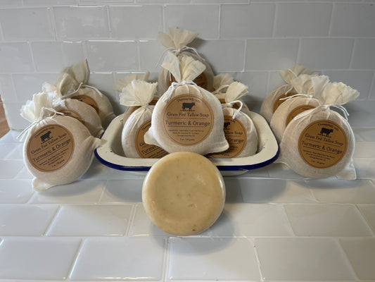 Grass-Fed Tallow Soap- Turmeric & Orange