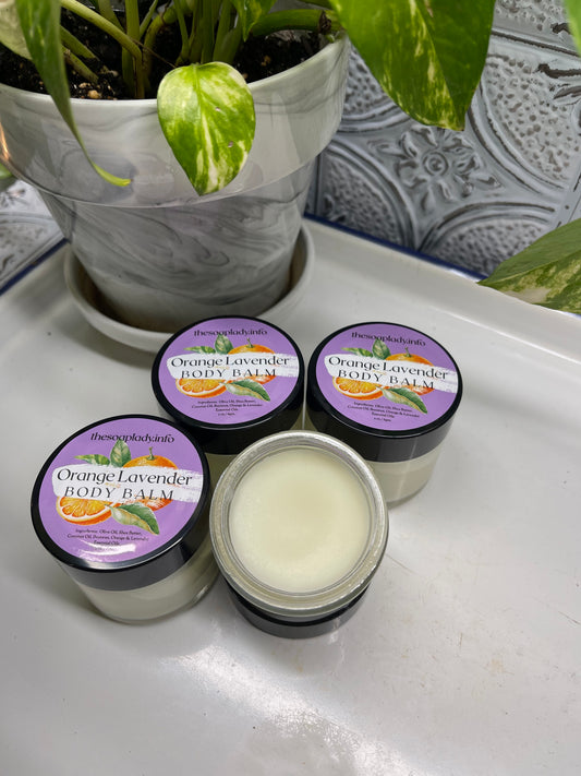 Orange & Lavender Body Balm- 2 oz. Glass Jar