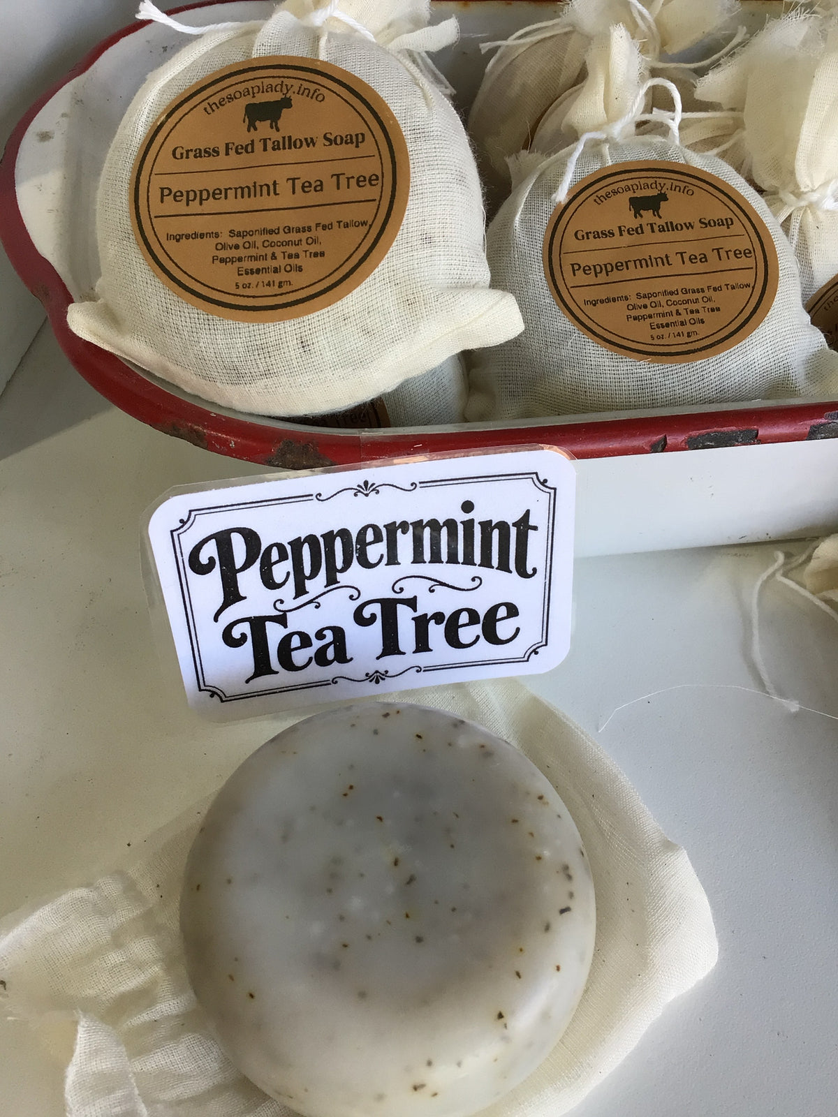 Grass-Fed Tallow Soap- Peppermint Tea Tree