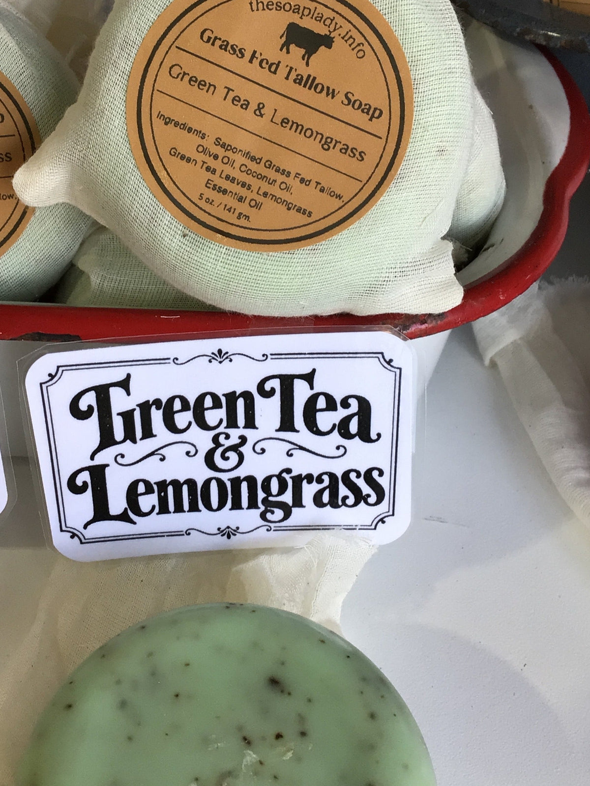 Grass-Fed Tallow Soap- Green Tea & Lemongrass