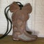 Leather Car Freshie- Boot W/ Bow